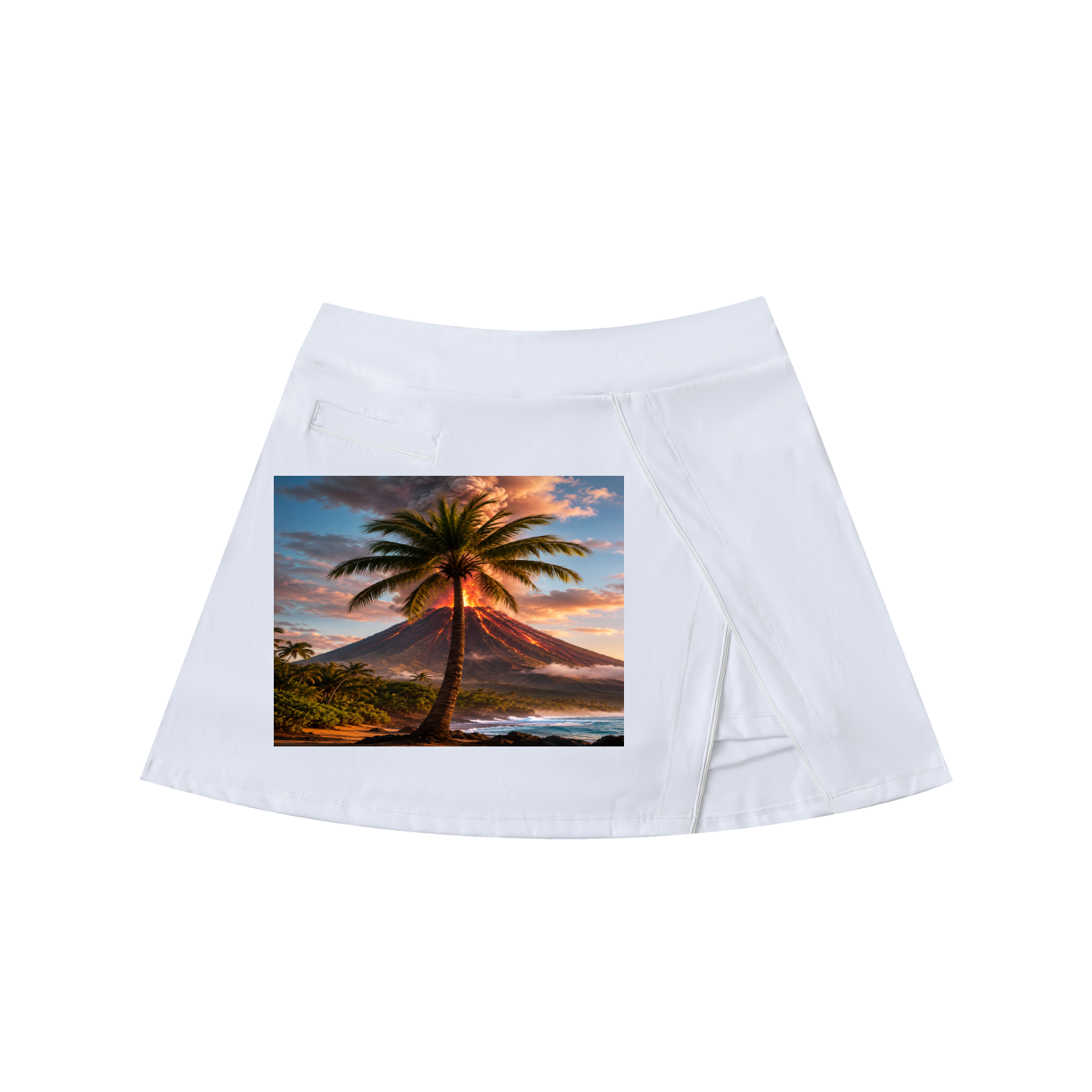 High-Waist Pocketed A-Line Skirt
