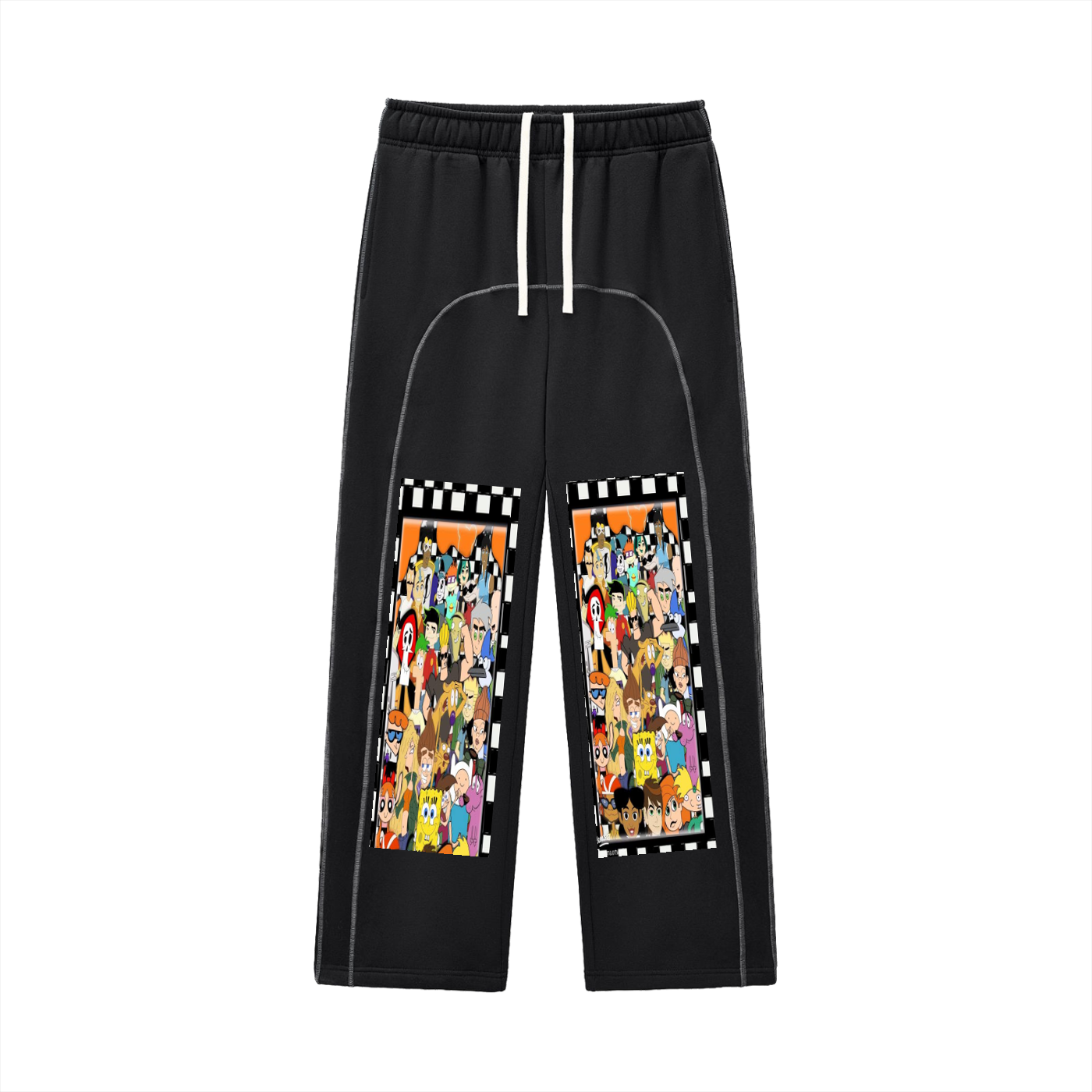 Contrast-Stitched Fleece Sweatpants