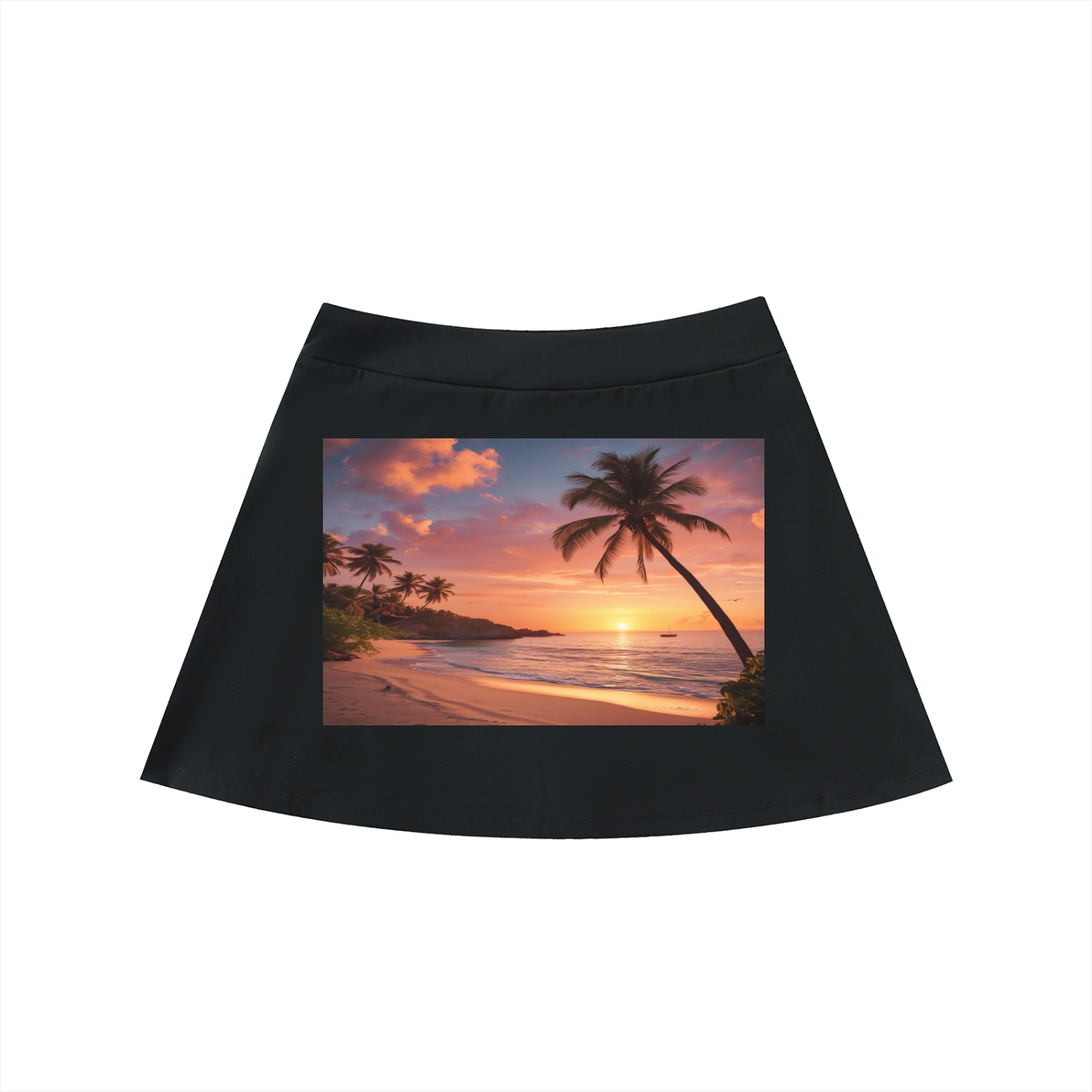High-Waist Pocketed A-Line Skirt