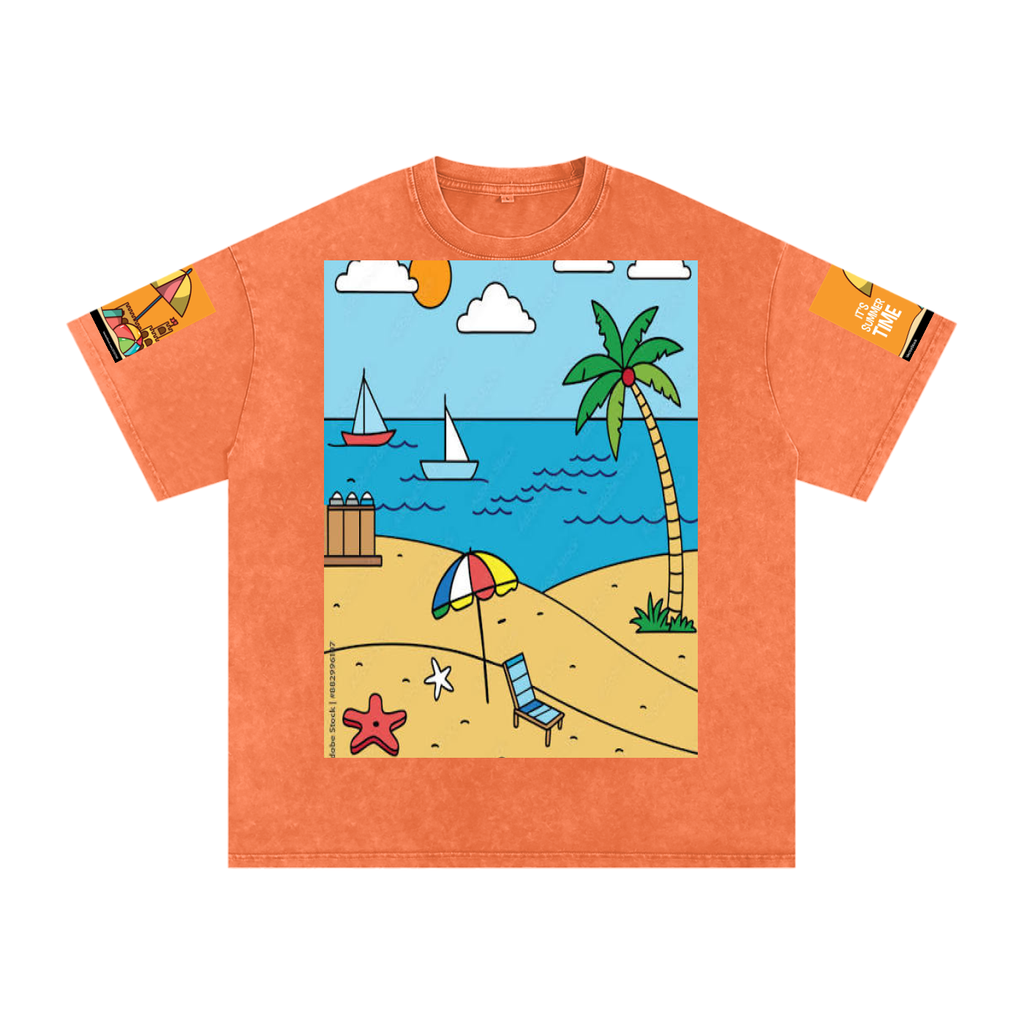 Snow Washed Oversized Cotton T-Shirt