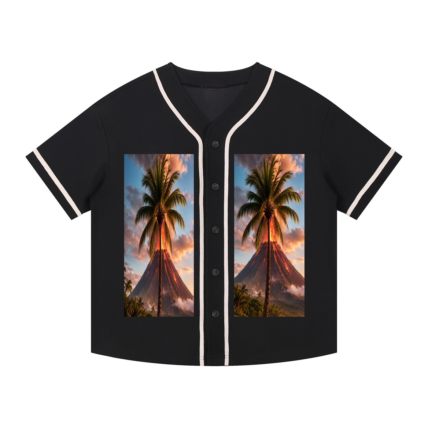 Contrast Piped Button-Up Jersey