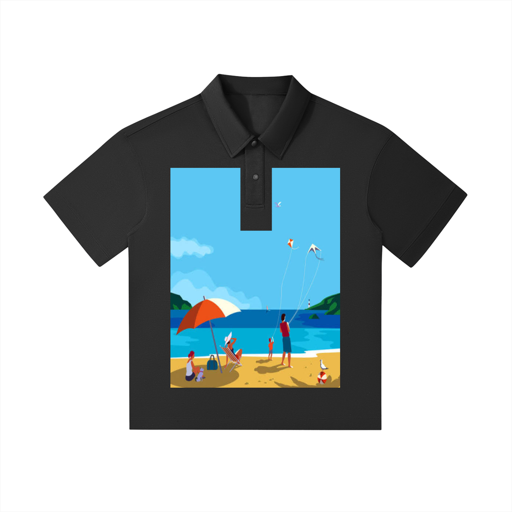 Drop Shoulder Short-Sleeve Polo