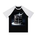 Contrast Raglan Sleeve Mesh T-Shirt
