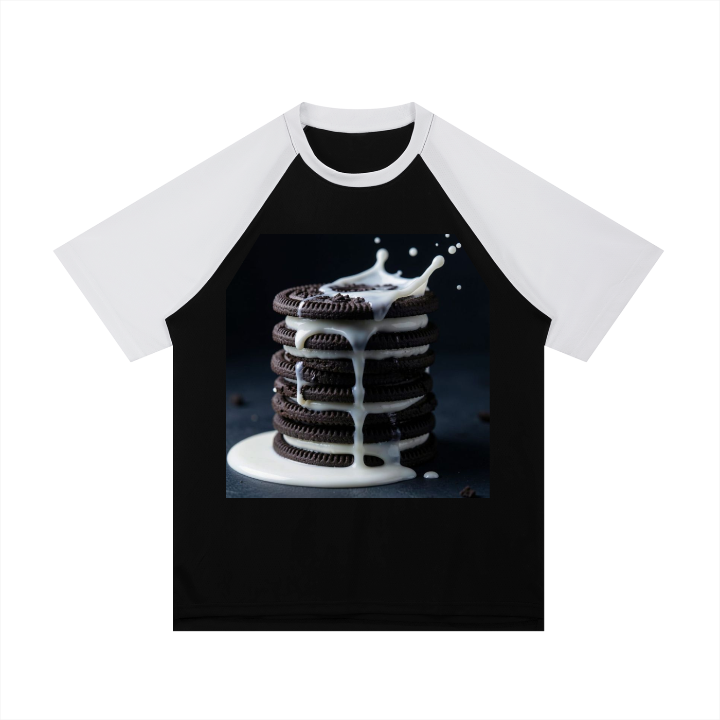 Contrast Raglan Sleeve Mesh T-Shirt