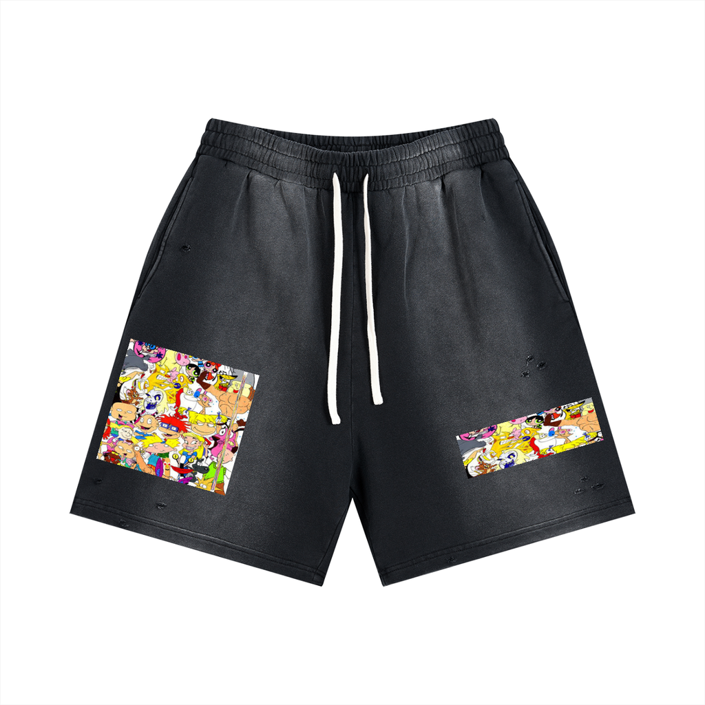 Sun Fade Distressed Shorts