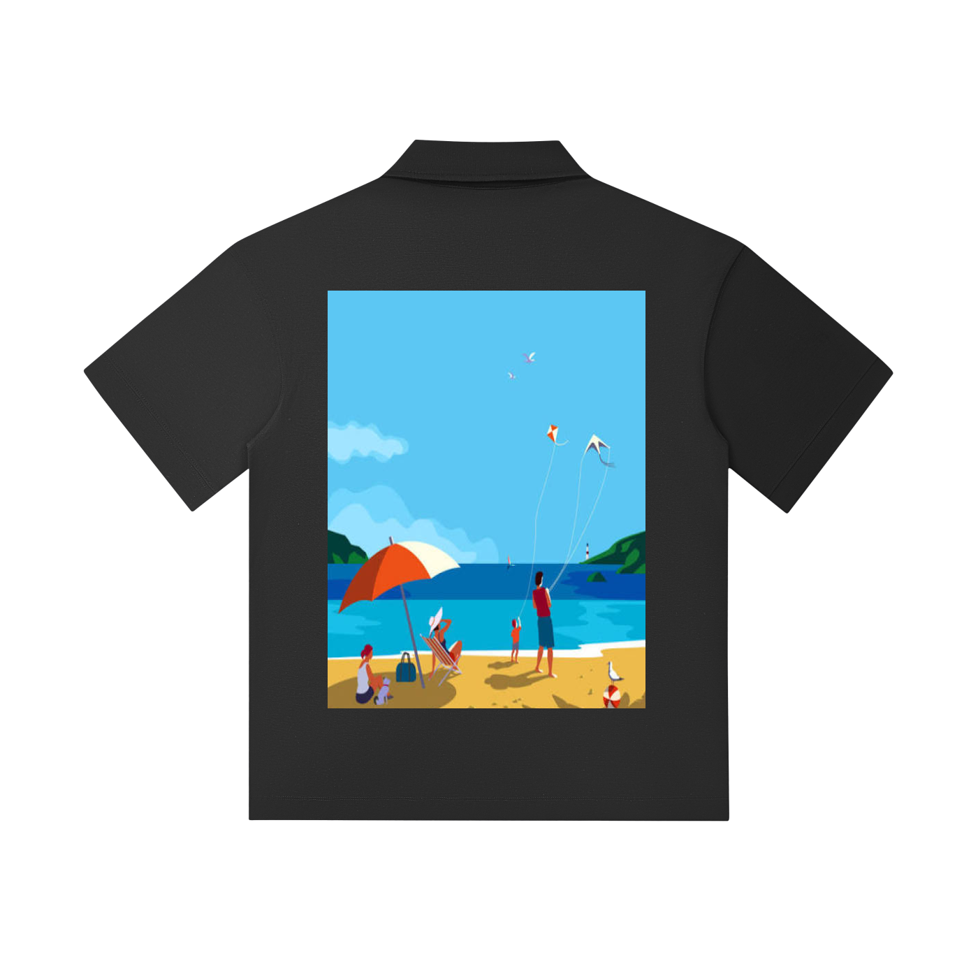 Drop Shoulder Short-Sleeve Polo