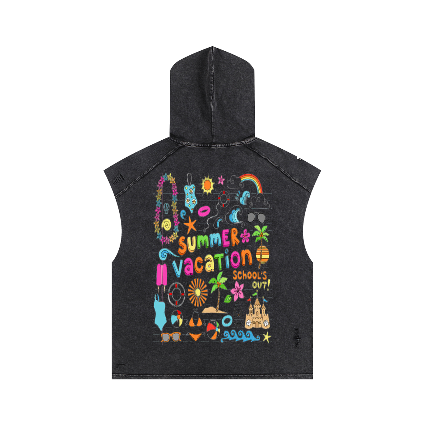 Snow Washed Boxy Hooded Tank Top