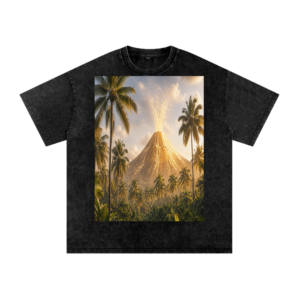 Snow Washed Oversized Cotton T-Shirt