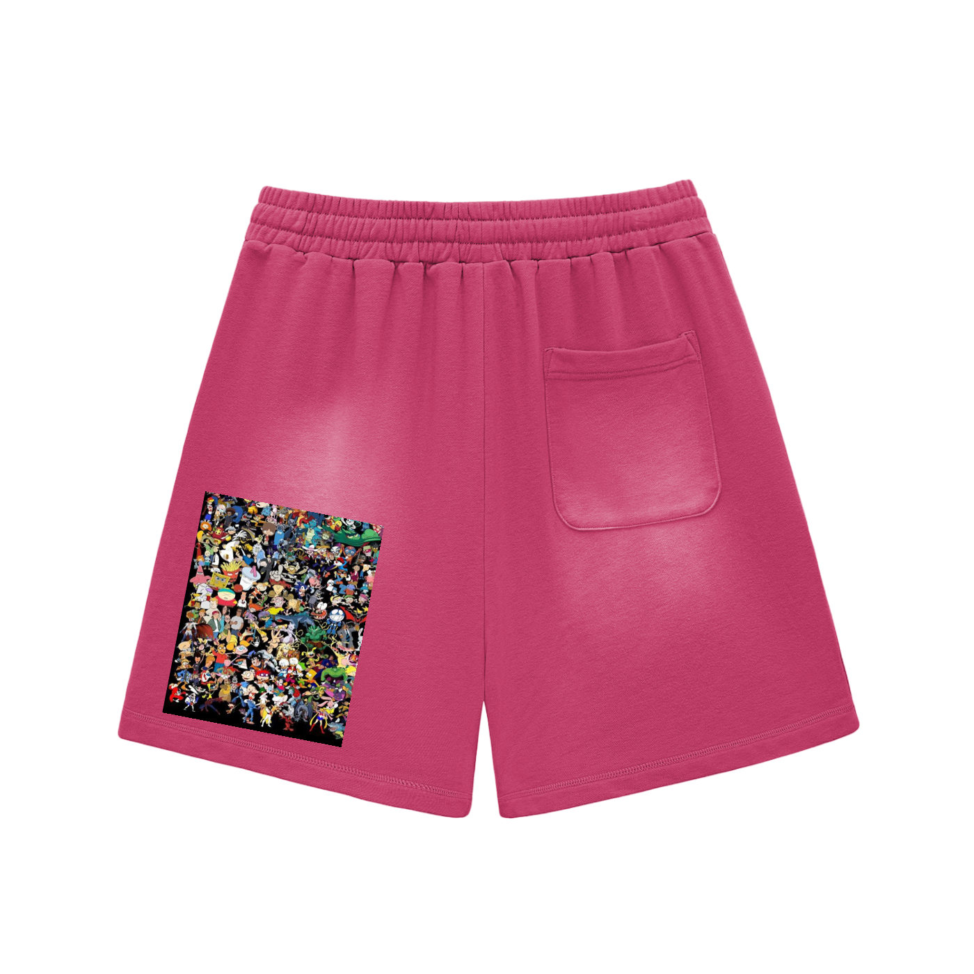 Sun Fade Raw Edge Cotton Shorts