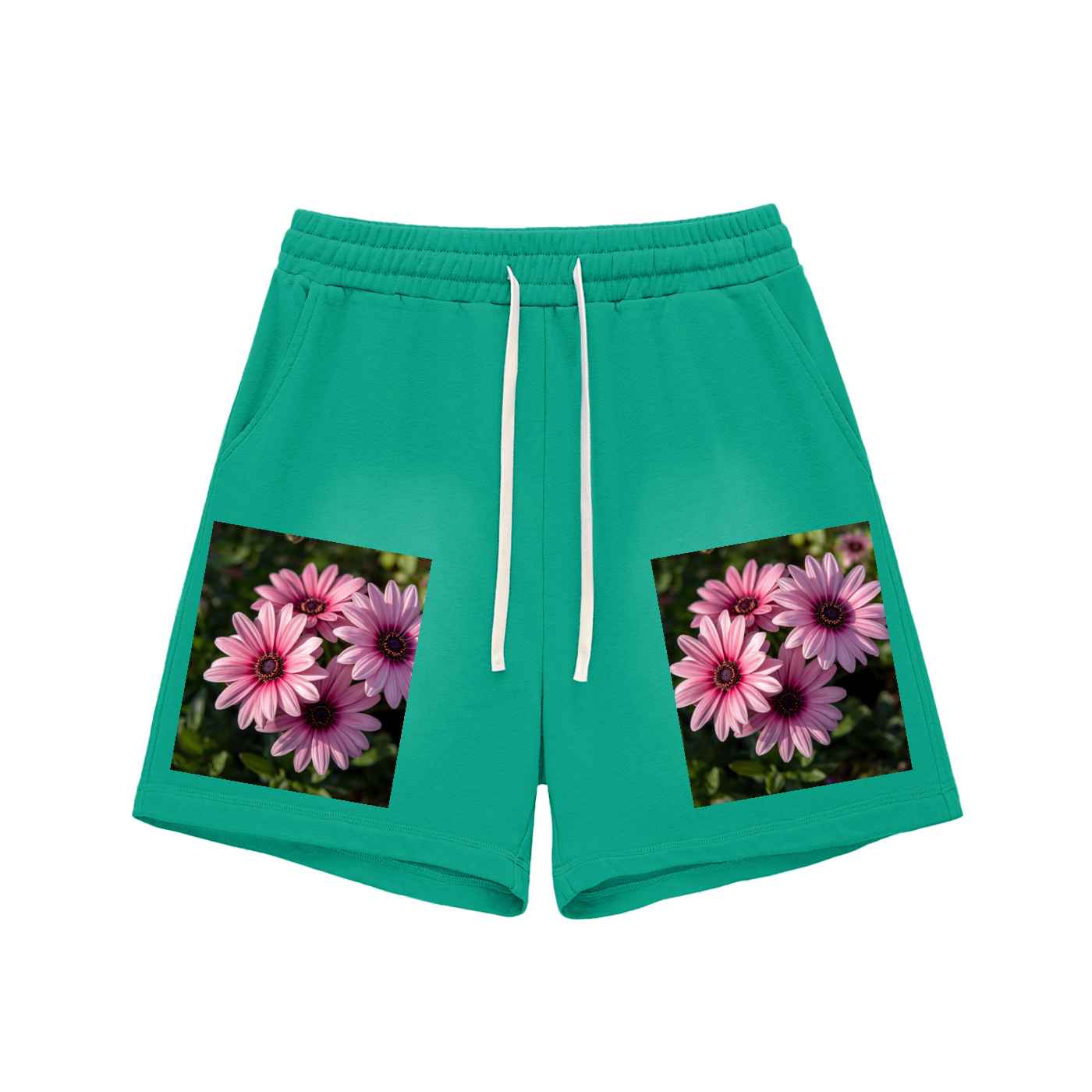 Sun Fade Raw Edge Cotton Shorts