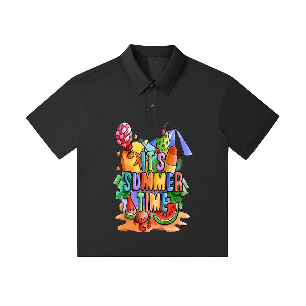 Drop Shoulder Short-Sleeve Polo