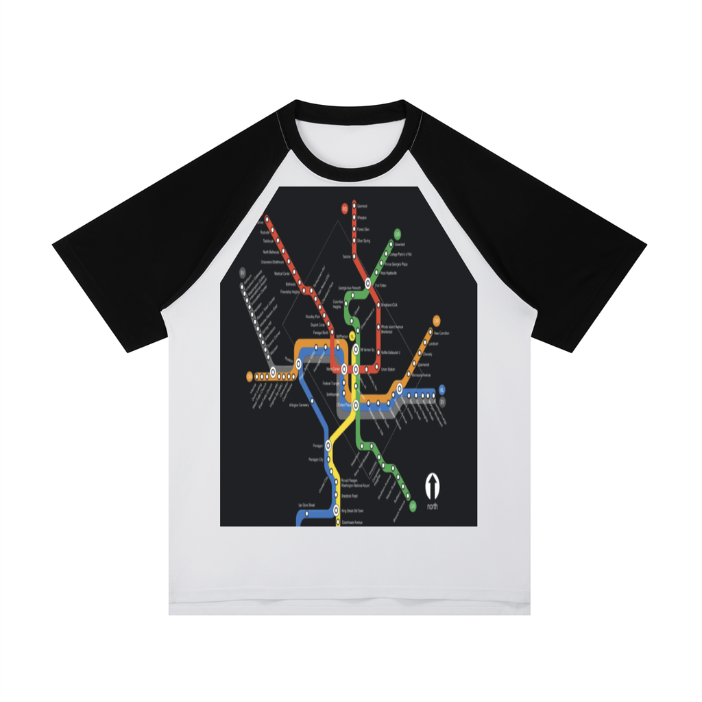Contrast Raglan Sleeve Mesh T-Shirt