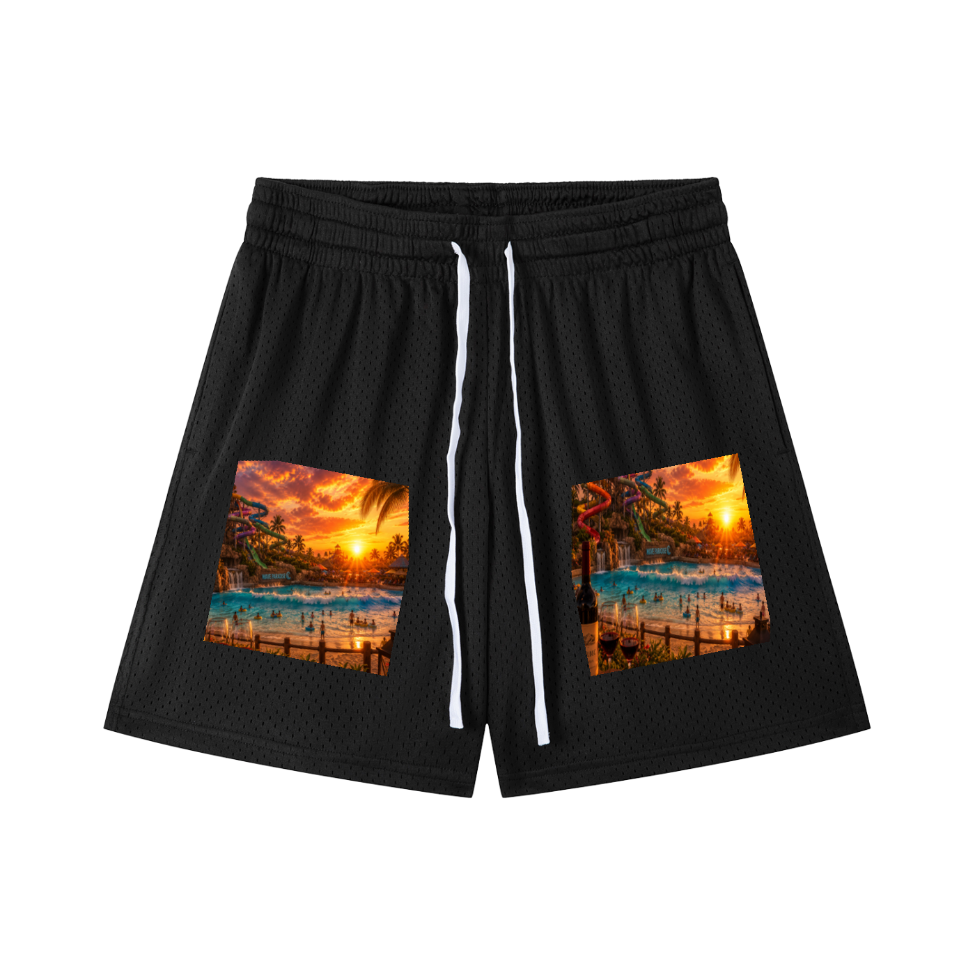 Mesh Drawstring Shorts