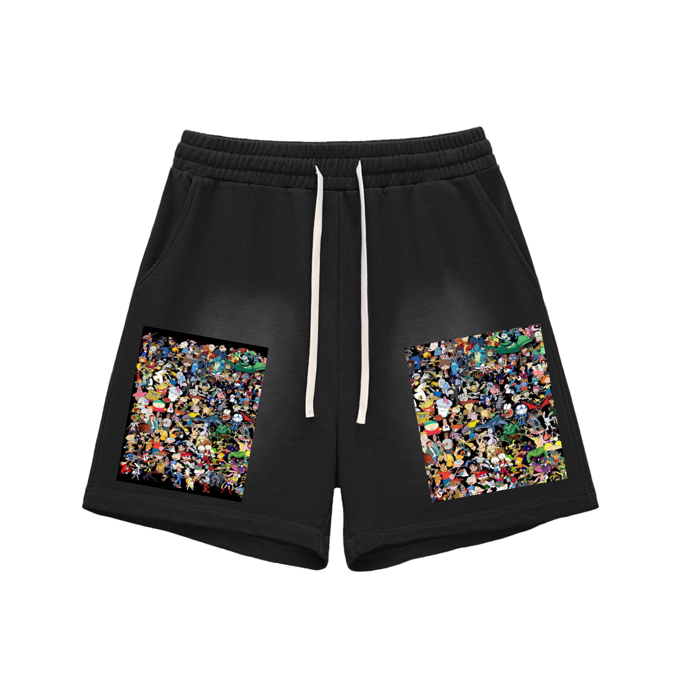 Sun Fade Raw Edge Cotton Shorts