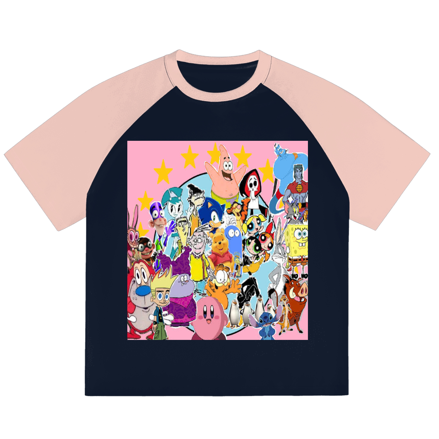 Color-Blocked Raglan Sleeve T-Shirt
