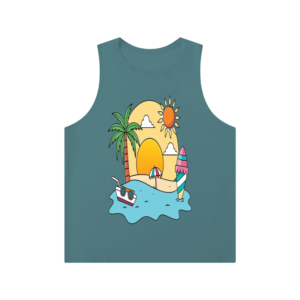 Men's Solid Color Crewneck Tank Top