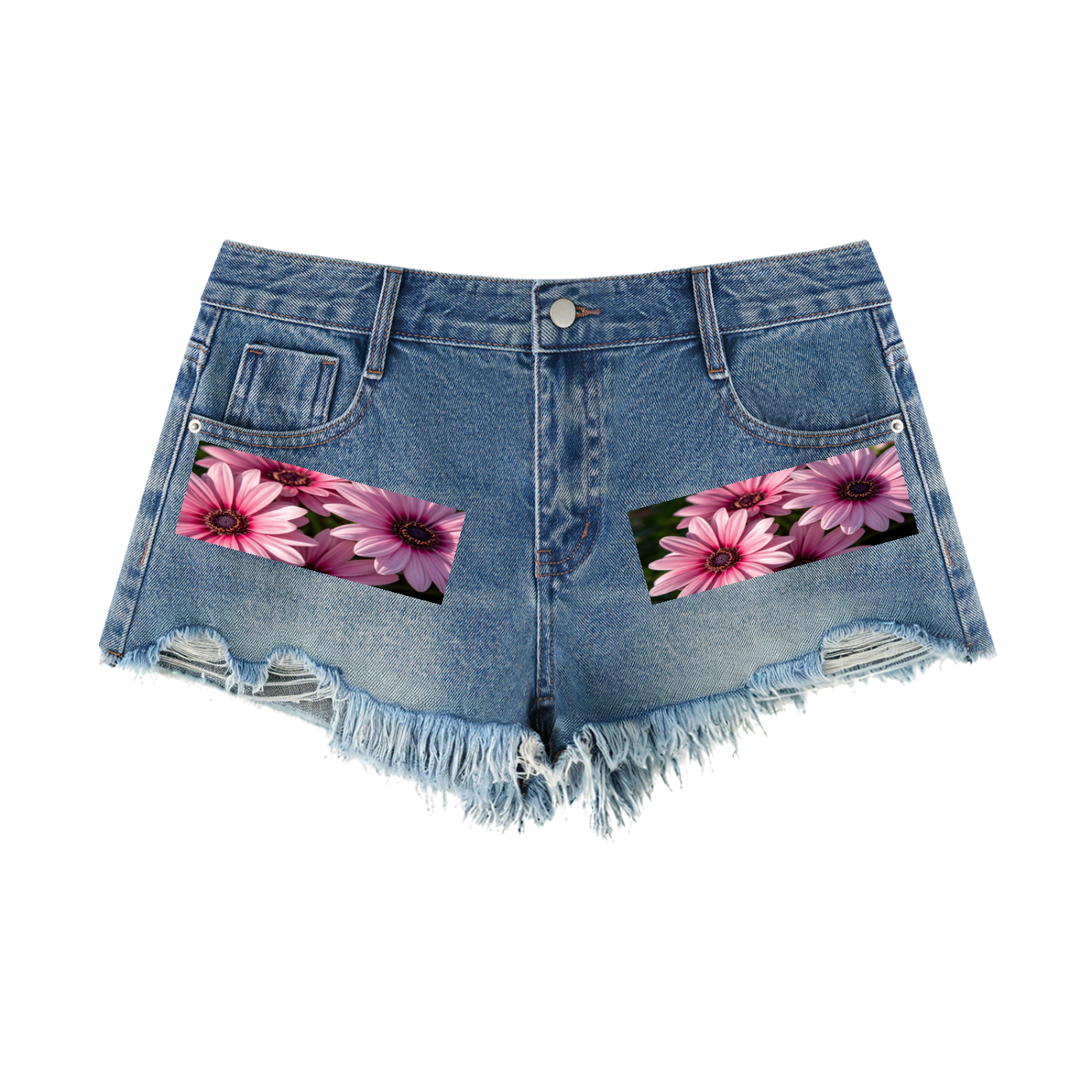Women's Vintage Wash Raw Hem Denim Shorts
