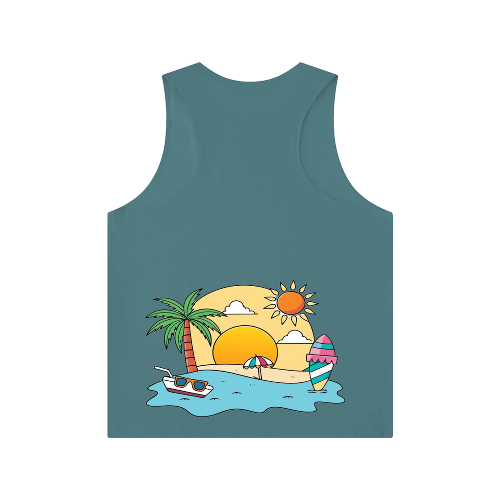 Men's Solid Color Crewneck Tank Top