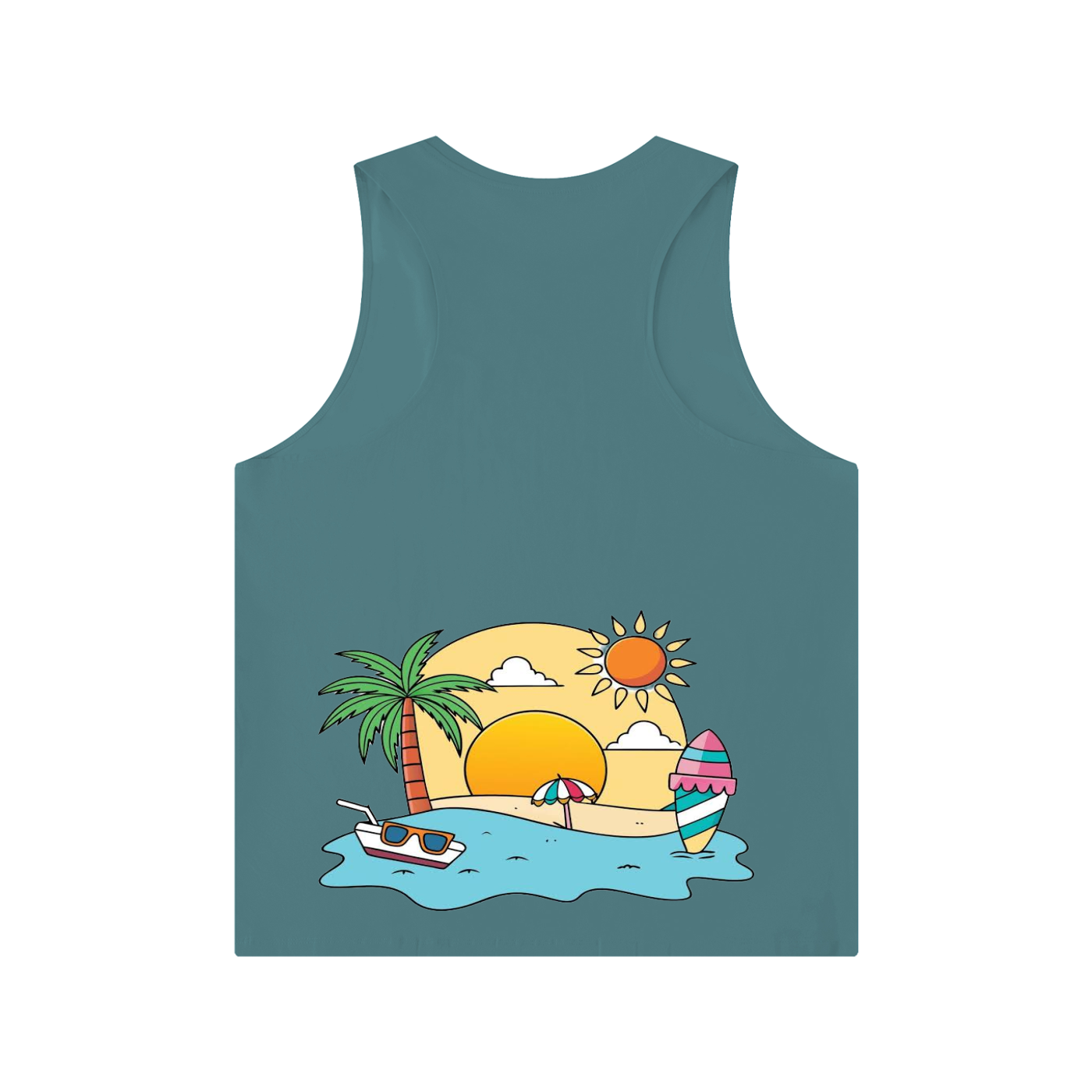 Men's Solid Color Crewneck Tank Top