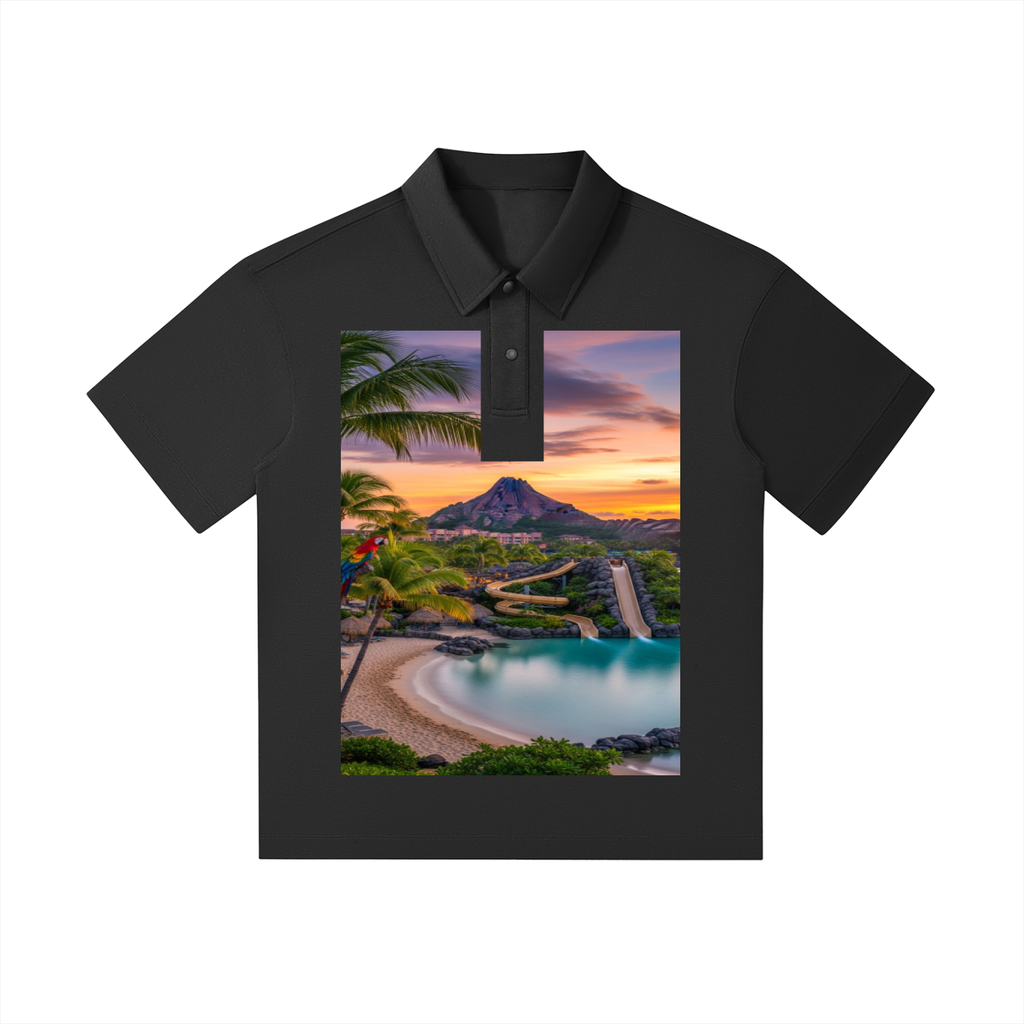 Drop Shoulder Short-Sleeve Polo