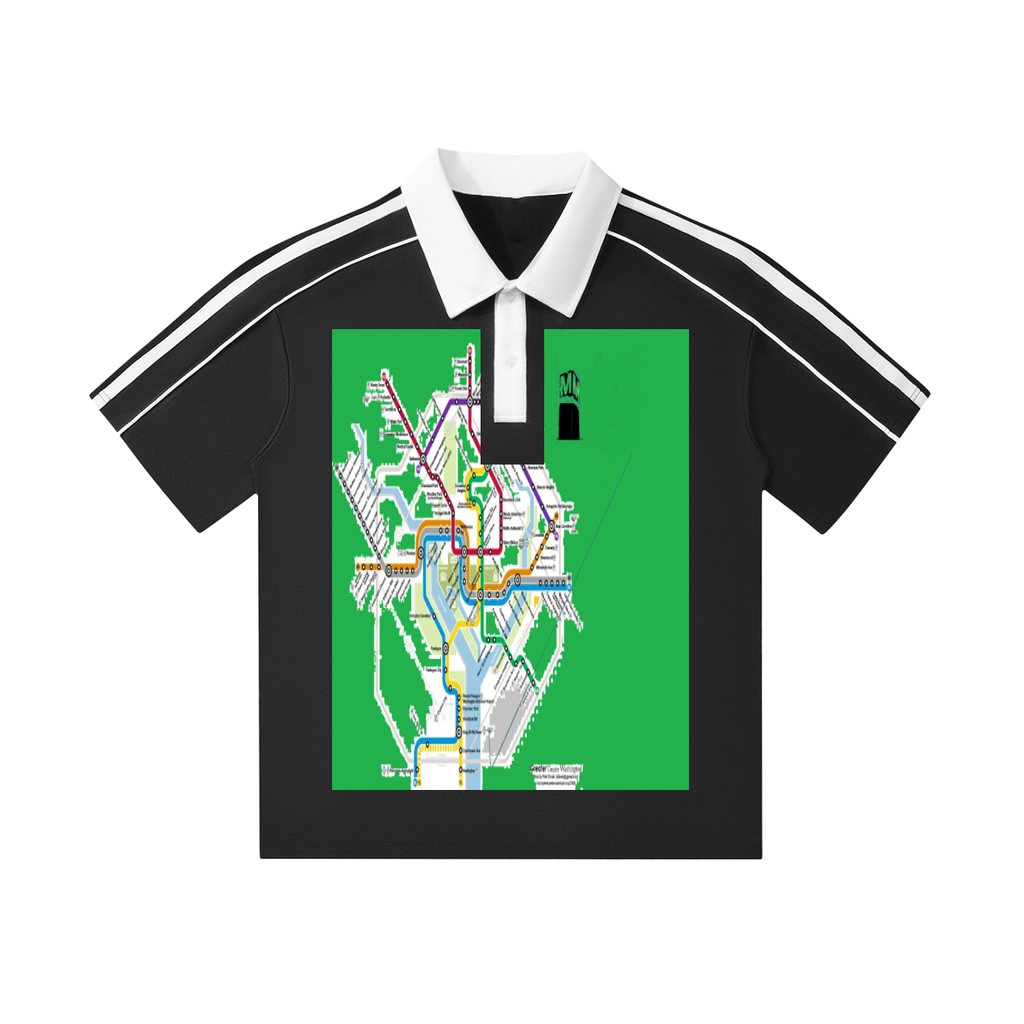 Contrast Collar Short-Sleeve Polo Shirt