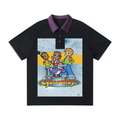 Contrast Collar Raglan Polo Shirt