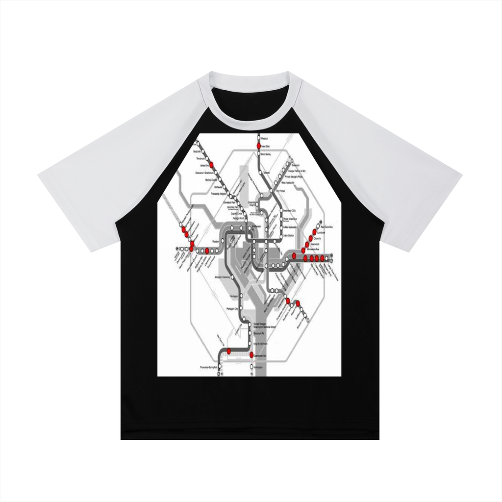 Contrast Raglan Sleeve Mesh T-Shirt