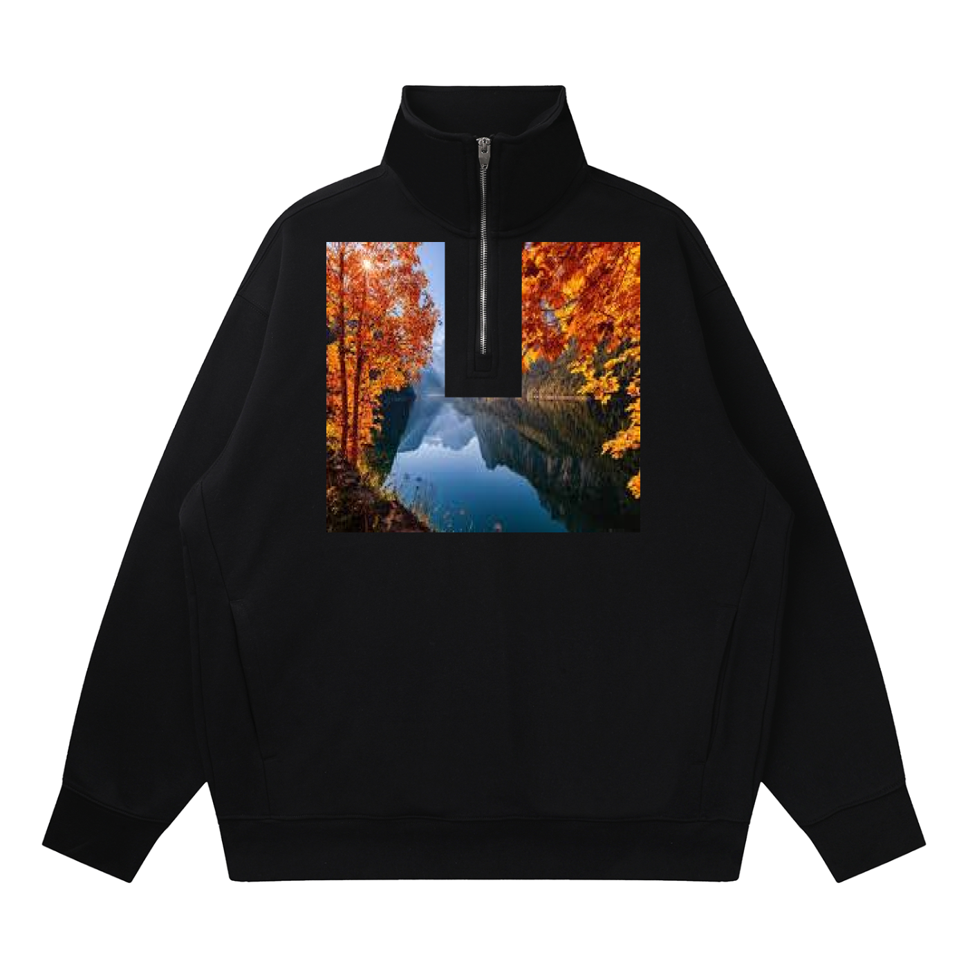 Quarter-Zip Drop Shoulder Sweatshirt
