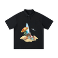 Loose Cotton Short-Sleeve Polo Shirt