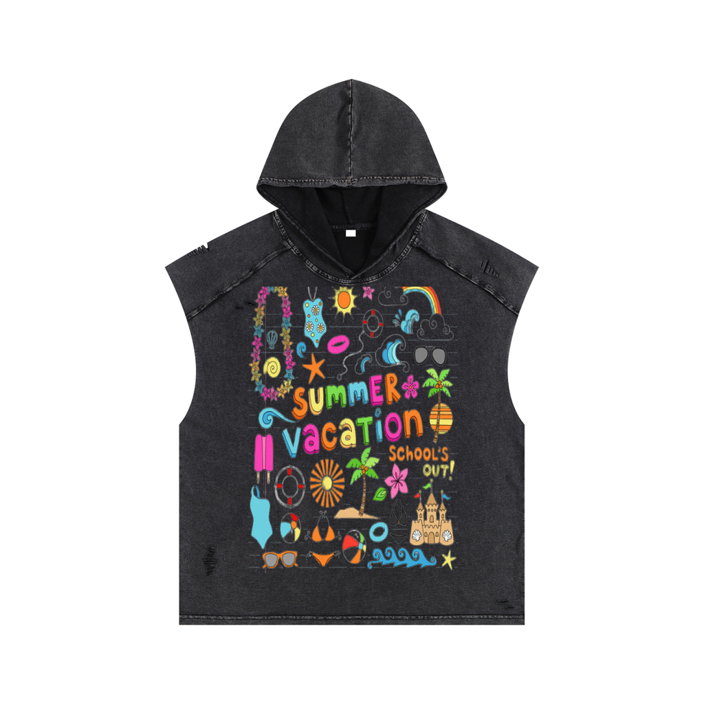 Snow Washed Boxy Hooded Tank Top