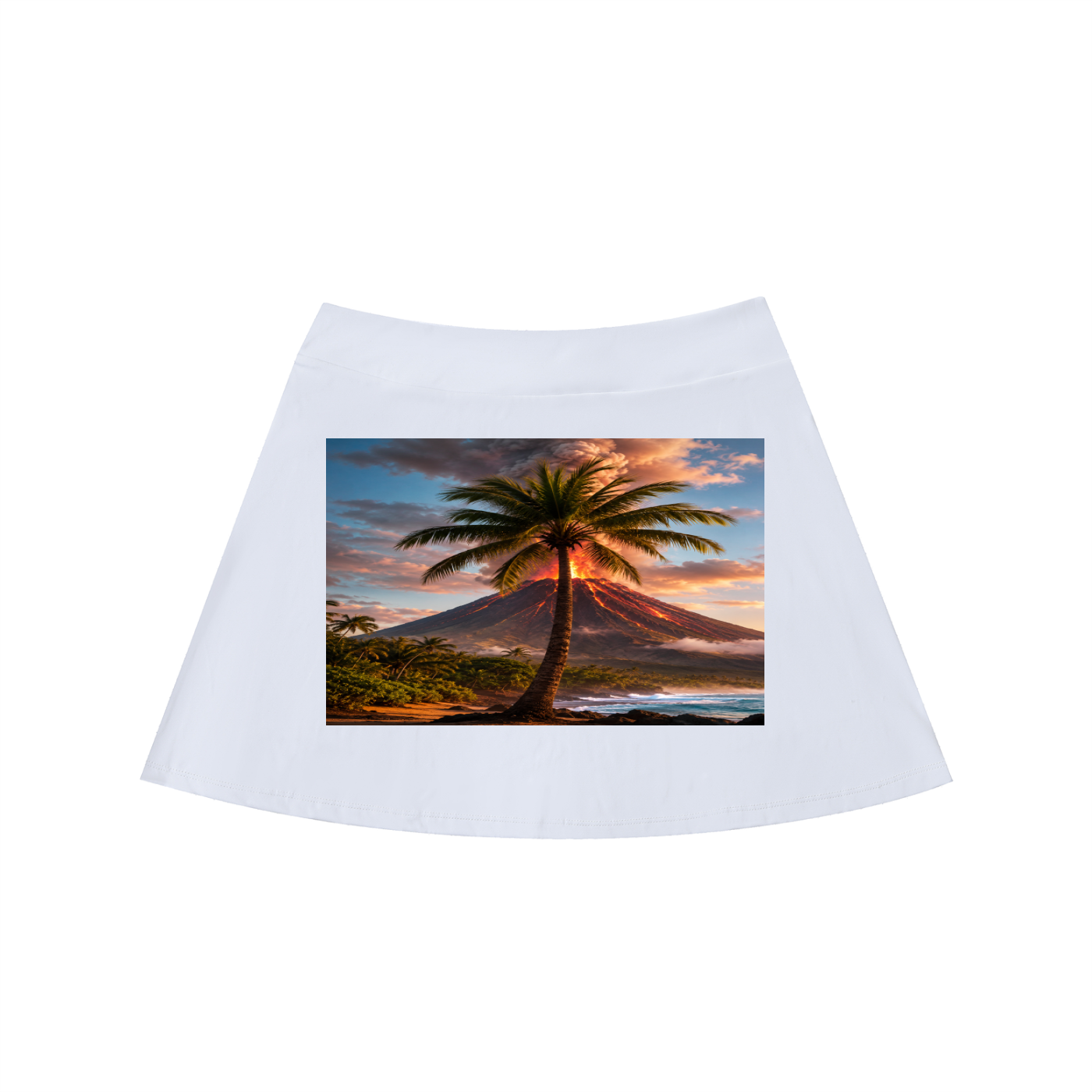 High-Waist Pocketed A-Line Skirt