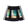 Contrast Side Stripe Slit Skirt